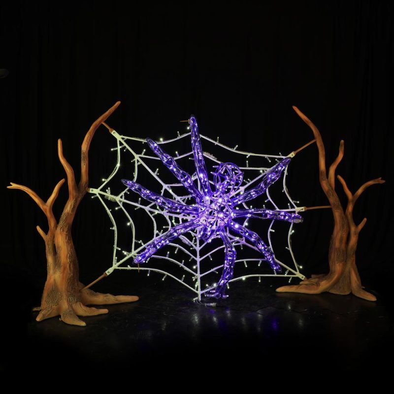 Large Halloween Décor |  Spider Web And Spider Purple Fall / Halloween Large Halloween Décor