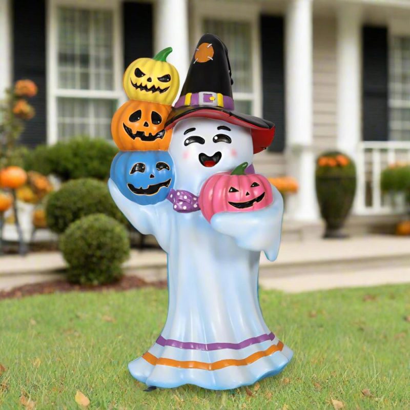 Large Halloween Décor |  Witch Ghost Holding Pumpkins Fall / Halloween Large Halloween Décor