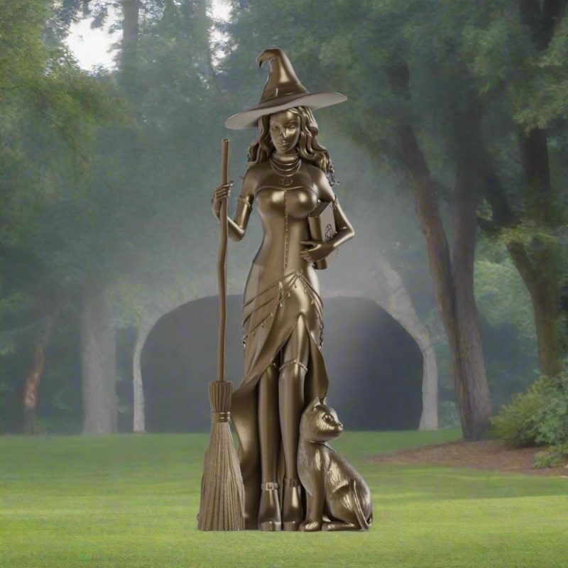 Large Halloween Décor |  Witch Statue (Bronze) Fall / Halloween Large Halloween Décor