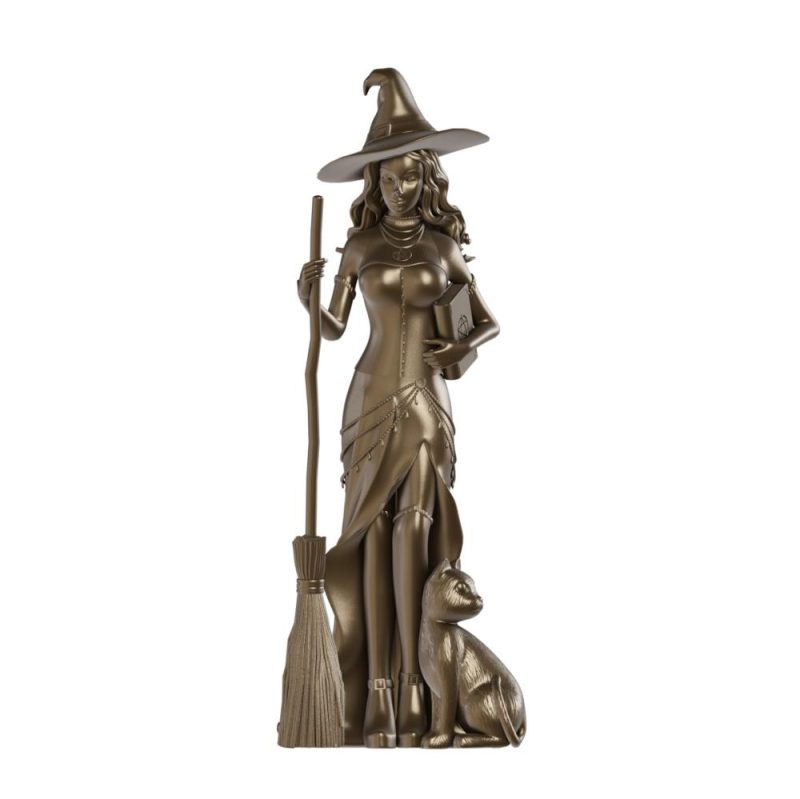 Large Halloween Décor |  Witch Statue (Bronze) Fall / Halloween Large Halloween Décor