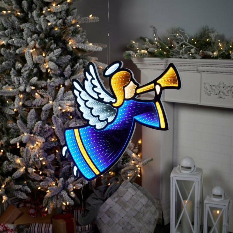 Lights |  Angel Infinity Light 25.5"H Acrylic W/Ul Plug Christmas Décor Lights