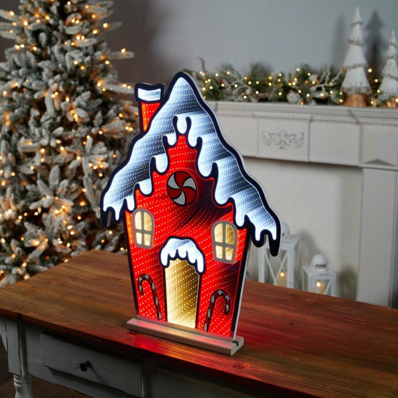 Lights |  Gingerbread House Infinity Light 26"H Acrylic W/Ul Plug Christmas Décor Lights