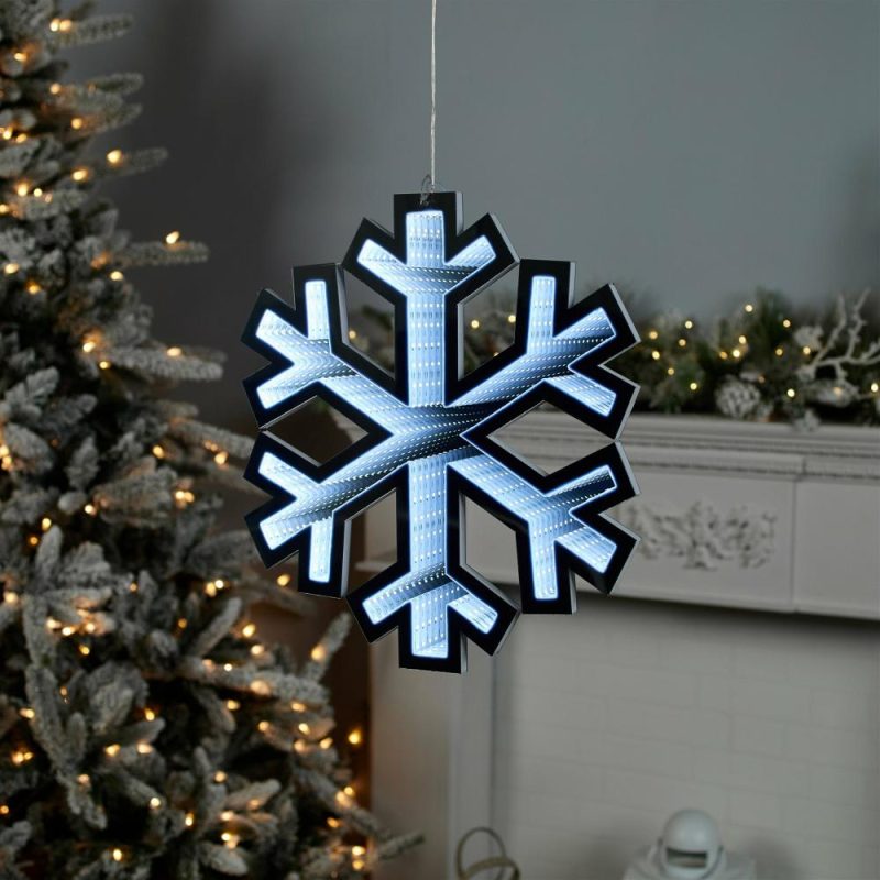 Lights |  Snowflake Infinity Light 15.75"H Acrylic W/Ul Plug Christmas Décor Lights