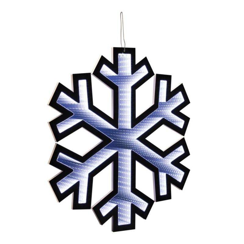 Lights |  Snowflake Infinity Light 23.5"H Acrylic W/Ul Plug Christmas Décor Lights