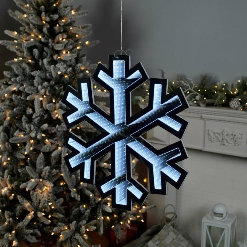 Lights |  Snowflake Infinity Light 23.5"H Acrylic W/Ul Plug Christmas Décor Lights