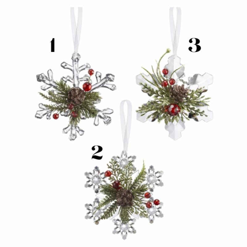 Christmas Tree Décor |  4.5" Krystal Mistletoe Snowflake Ornament (Sold Individually) Christmas Décor Christmas Tree Décor