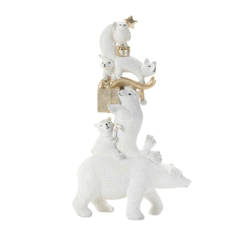 Figurines |  Animal Stack W/Presents 13"H Resin Christmas Décor Figurines