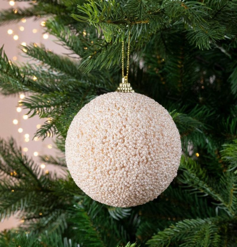 Christmas Tree Décor |  Glittered Foam Ornament With Beads 10Cm Diamter Christmas Décor Christmas Tree Décor