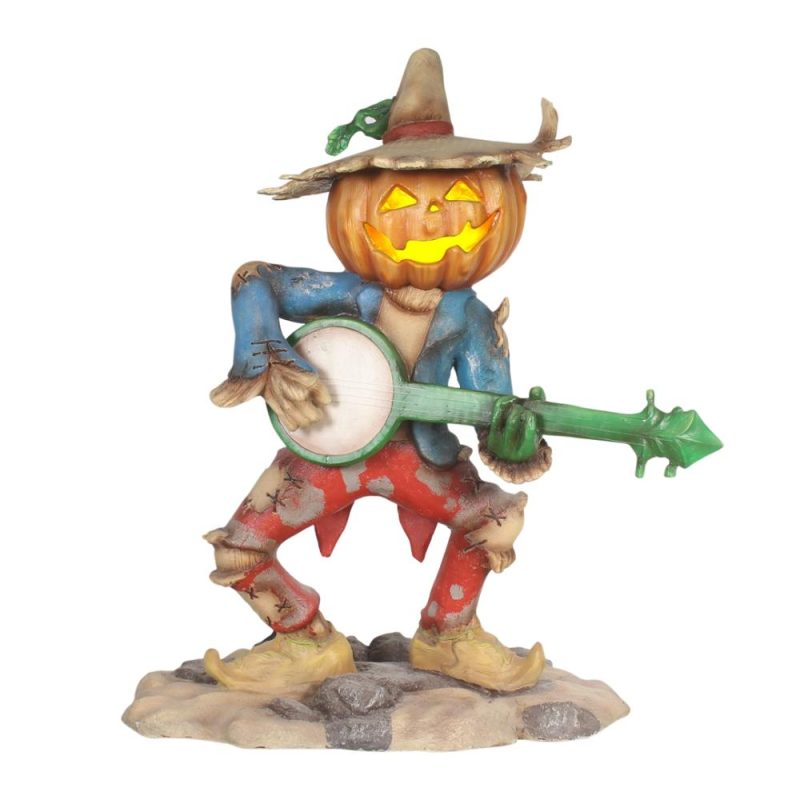 Large Halloween Décor |  Pumpkin Scarecrow Playing Banjo Fall / Halloween Large Halloween Décor