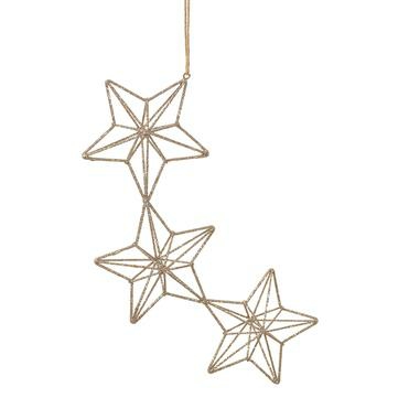 Christmas Tree Décor |  14" Gold Glittered Triple Star Ornament Christmas Décor Christmas Tree Décor