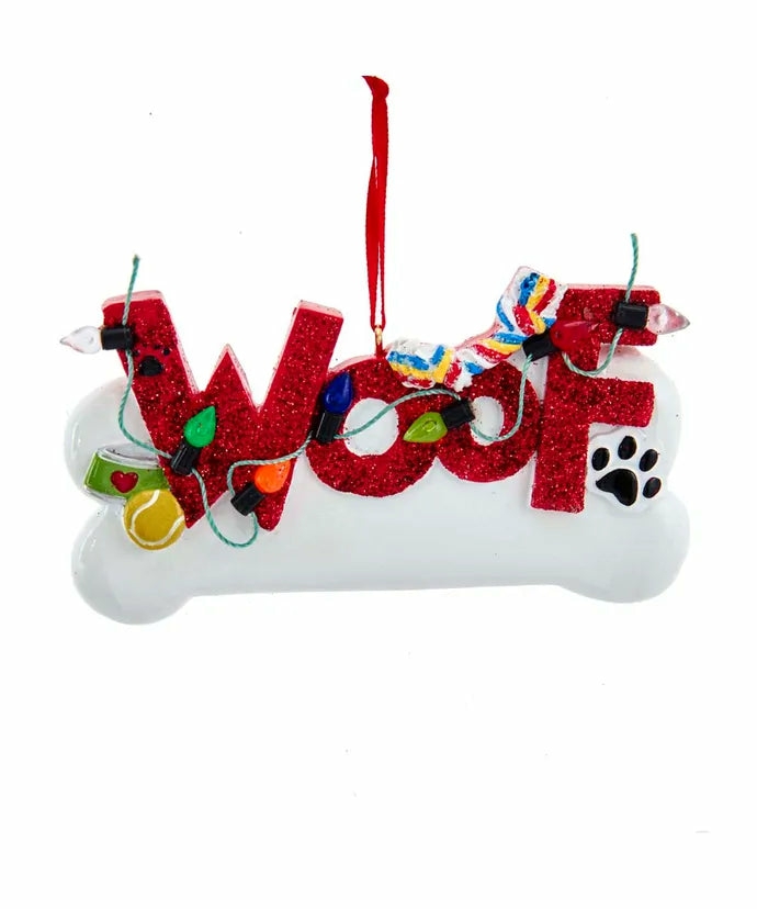 Christmas Tree Décor |  2.75" Resin Dog "Woof" Ornament Christmas Décor Christmas Tree Décor