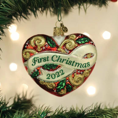 Christmas Tree Décor |  2022 First Christmas Heart Ornament Christmas Décor Christmas Tree Décor