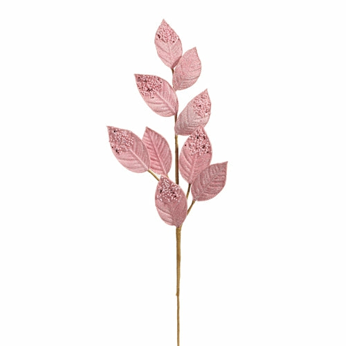 Christmas Tree Décor |  26" Pink Beaded Tip Leaf Spray Christmas Décor Christmas Tree Décor