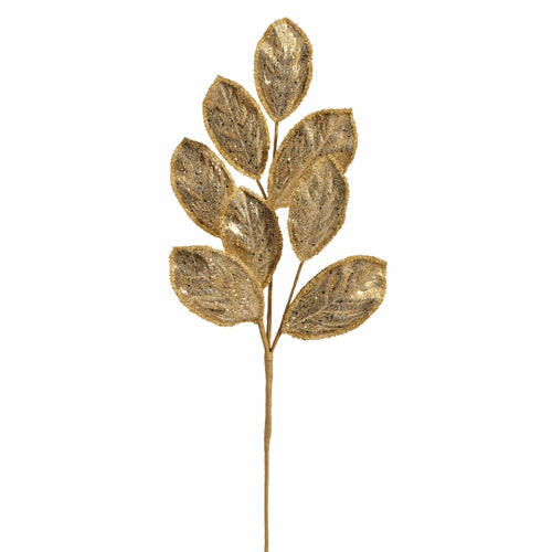 Christmas Tree Décor |  27.75" Glittered Gold Leaf Spray Christmas Décor Christmas Tree Décor