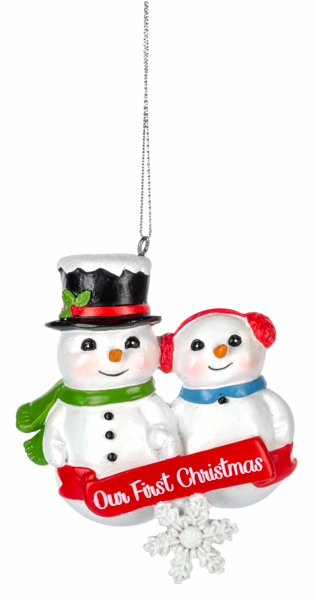 Christmas Tree Décor |  3.25"H Snow Couple Ornament – Our First Christmas Christmas Décor Christmas Tree Décor