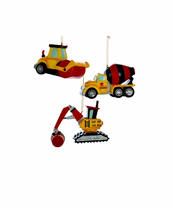 Christmas Tree Décor |  3.8" Resin Construction Vehicle Ornament (3 Styles – Sold Individually) Christmas Décor Christmas Tree Décor