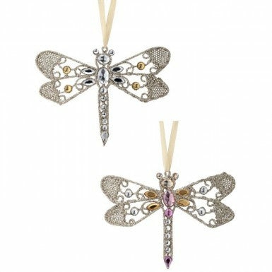 Christmas Tree Décor |  4.25" Jeweled Dragonfly Ornament (Sold Individually) Christmas Décor Christmas Tree Décor