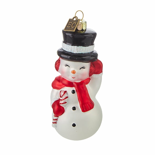 Christmas Tree Décor |  4.5" Snowman Blow Mold Glass Ornament Christmas Décor Christmas Tree Décor