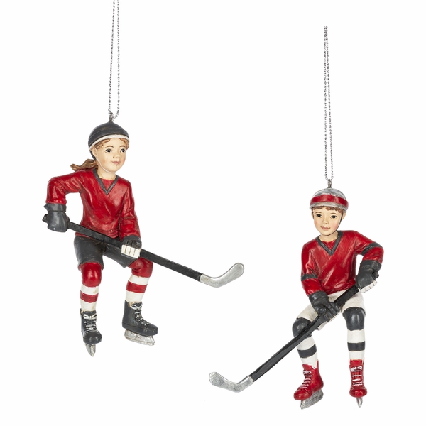 Christmas Tree Décor |  4"H Hockey Player Ornaments (Sold Individually) Christmas Décor Boy Hockey Player