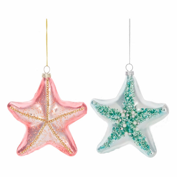 Christmas Tree Décor |  5.25"H Beaded Starfish Ornament  (Sold Individually) Christmas Décor Christmas Tree Décor