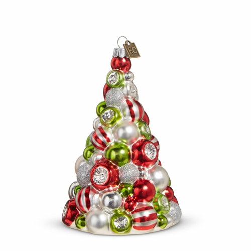 Christmas Tree Décor |  5.5" Red, Green And White Reflector Tree Ornament Christmas Décor Christmas Tree Décor