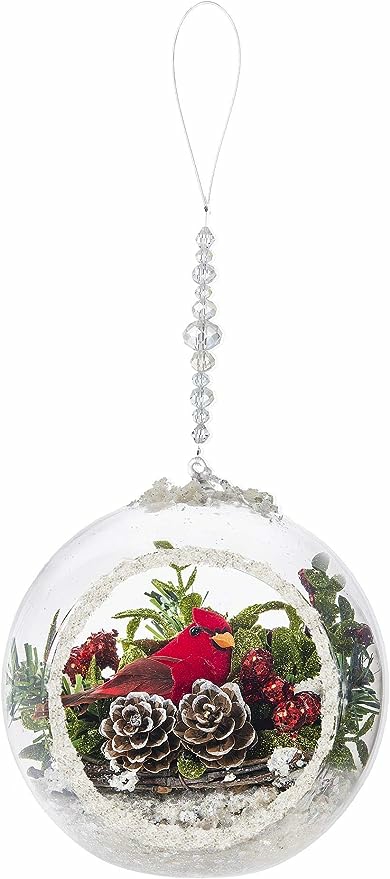 Christmas Tree Décor |  5" H Decorative Cardinal Terrarium Christmas Décor Christmas Tree Décor