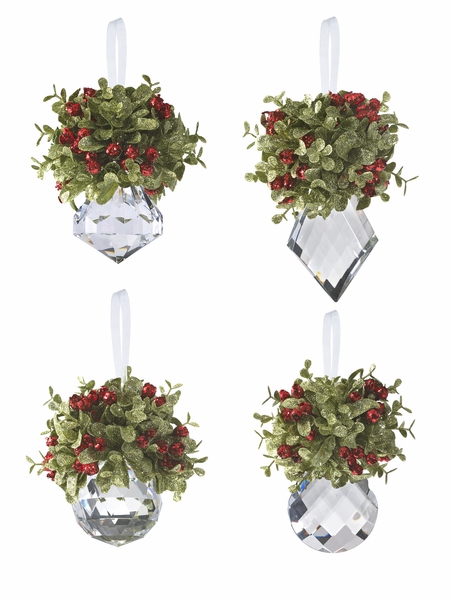 Christmas Tree Décor |  5" Mistletoe Crystal Ornaments (Sold Individually) Christmas Décor Christmas Tree Décor