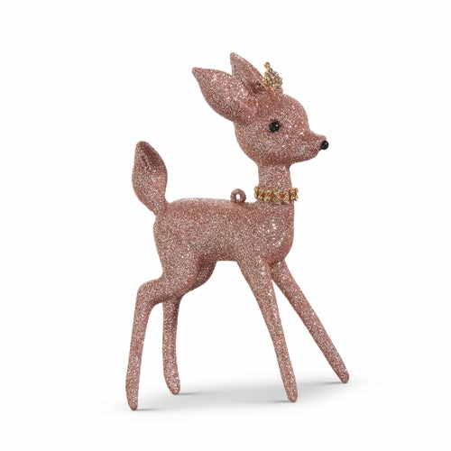 Christmas Tree Décor |  6.5" Glittered Pink Deer Ornament Christmas Décor Christmas Tree Décor