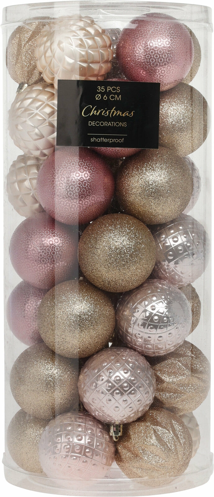 Christmas Tree Décor |  6Cm Pink Christmas Ornaments 35 Piece Set Christmas Décor Christmas Tree Décor