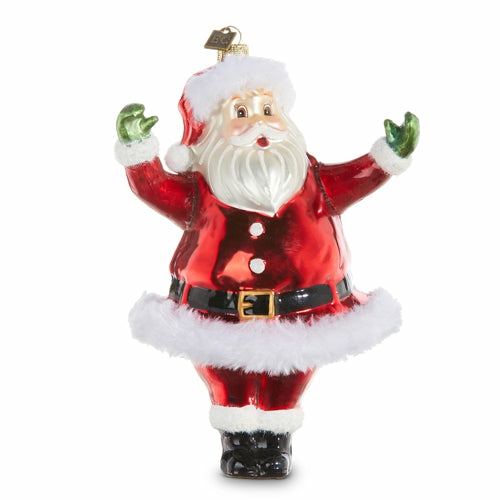 Christmas Tree Décor |  7.5" Retro Santa Glass Ornament Christmas Décor Christmas Tree Décor