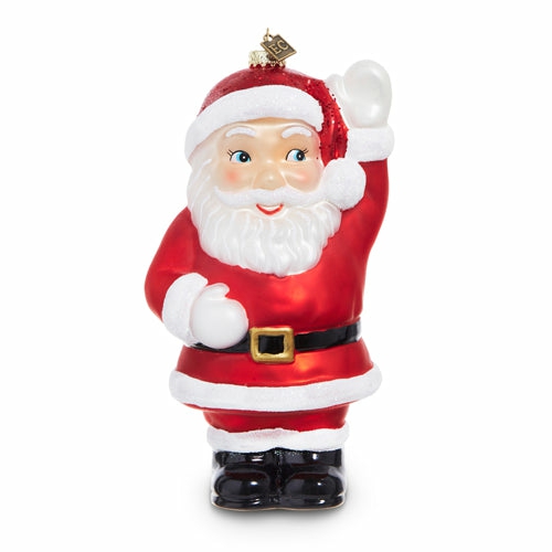 Christmas Tree Décor |  8" Waving Santa Blow Mold Glass Ornament Christmas Décor Christmas Tree Décor