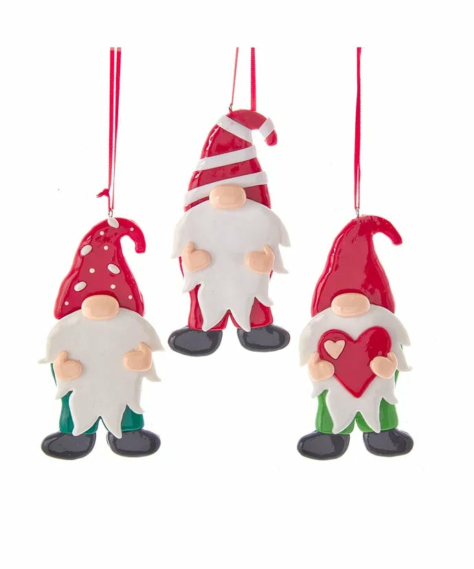 Christmas Tree Décor |  Claydough Gnome W/Heart Ornament (Sold Individually) Christmas Décor Christmas Tree Décor