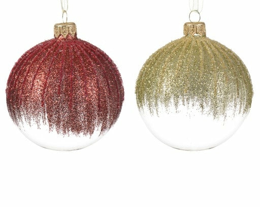 Christmas Tree Décor |  Clear Top Ornament W/ Glittered Lines  (2 Colors Available – Sold Individually) Christmas Décor Christmas Tree Décor