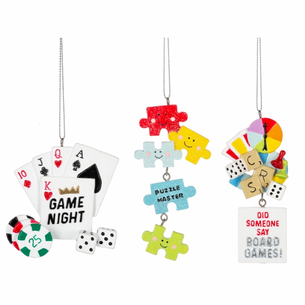 Christmas Tree Décor |  Game Night Resin Ornaments (Sold Individually) Christmas Décor Christmas Tree Décor