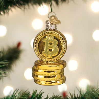 Christmas Tree Décor |  Glass Bitcoin Ornament Christmas Décor Christmas Tree Décor