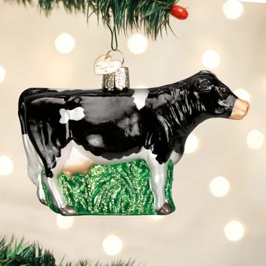 Christmas Tree Décor |  Glass Black Dairy Cow Ornament Christmas Décor Christmas Tree Décor