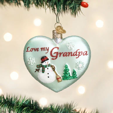 Christmas Tree Décor |  Glass Grandpa Heart Ornament Christmas Décor Christmas Tree Décor