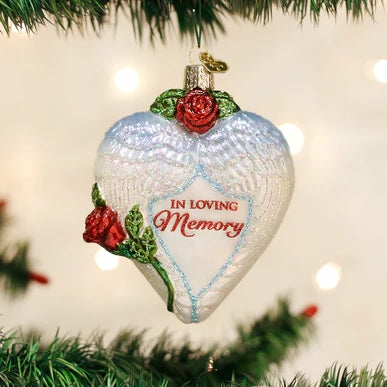 Christmas Tree Décor |  Glass "In Loving Memory" Heart Ornament Christmas Décor Christmas Tree Décor