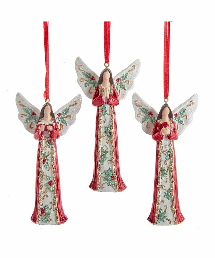 Christmas Tree Décor |  Holy Heart Red Angel Ornament (Sold Individually) Christmas Décor Christmas Tree Décor