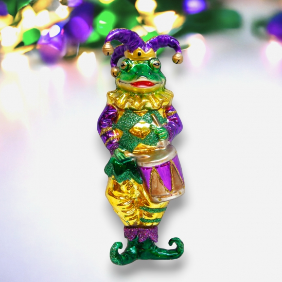 Christmas Tree Décor |  Mardi Gras Jester Frog Glass Ornament Christmas Décor Christmas Tree Décor