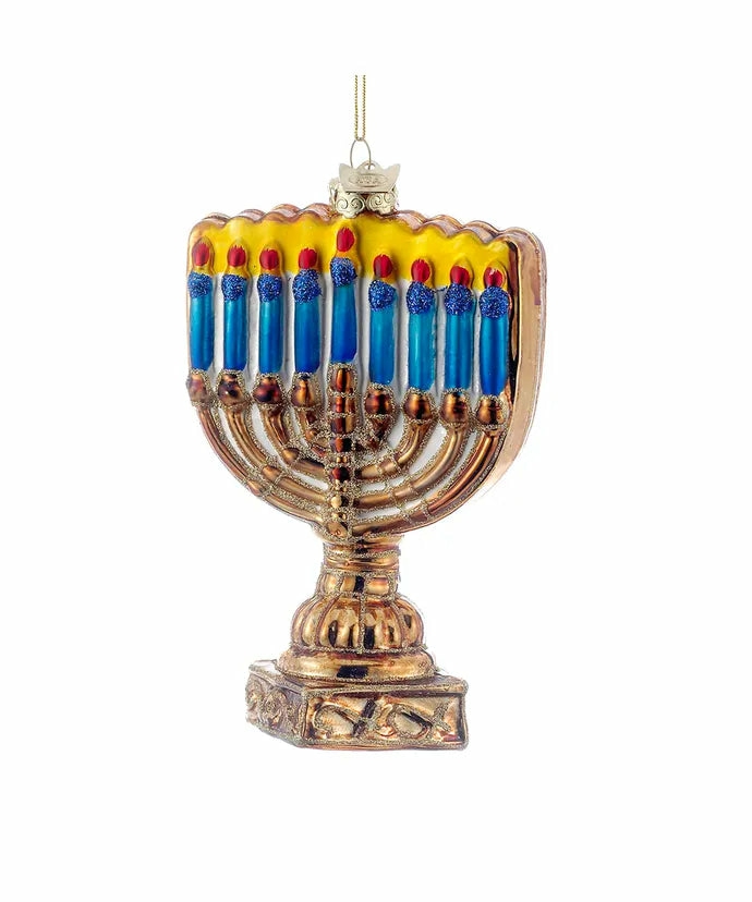 Christmas Tree Décor |  Noble Gems™ Menorah Glass Ornament Christmas Décor Christmas Tree Décor