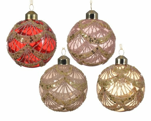 Christmas Tree Décor |  Opaque Glass Ornaments 3.15" Diameter (4 Colors Available – Sold Individually) Christmas Décor Christmas Red Shiny