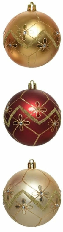 Christmas Tree Décor |  Shatterproof Ornament Flower Design (Sold Individually) Christmas Décor Christmas Tree Décor