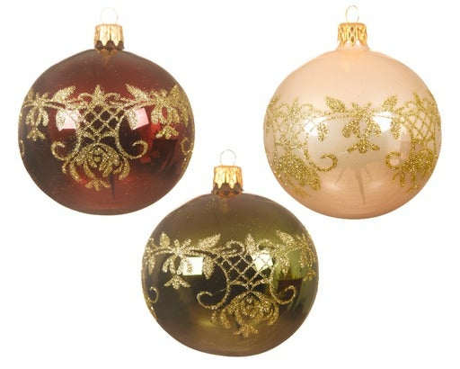 Christmas Tree Décor |  Shiny Glass Enamel Ornaments 8Cm Diameter (3 Color Options – Sold Individually) Christmas Décor Christmas Tree Décor