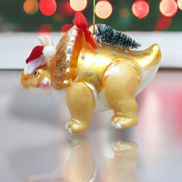 Christmas Tree Décor |  Yellow Dinosaur With Tree Ornament Christmas Décor Christmas Tree Décor