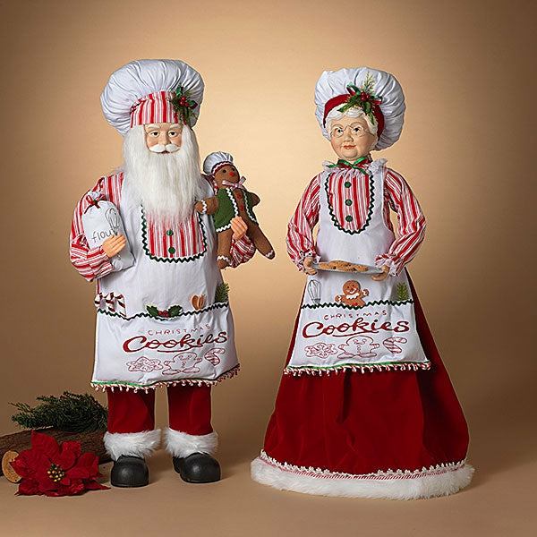 Figurines |  36.5"H Polyester Mr. & Mrs. Christmas Set/2 Christmas Décor Figurines