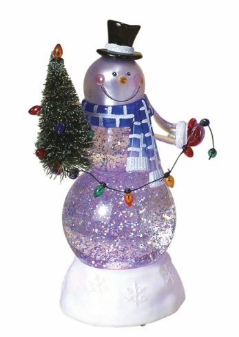 Figurines |  8.75" Battery Operated Snowman Globe Christmas Décor Figurines