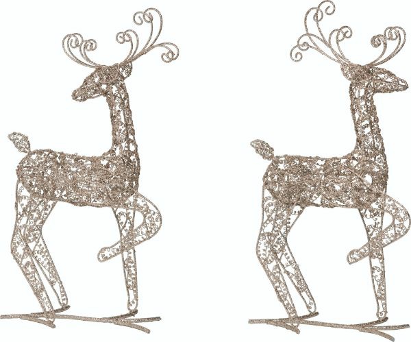 Figurines |  Metal Wire Standing Reindeer 2 Styles (Sold Individually) Christmas Décor Figurines