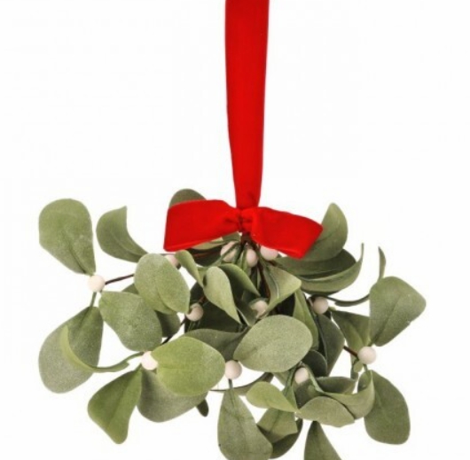 Greenery |  12" Lambs Ear Mistletoe Kissing Ball Ornament Christmas Décor Greenery