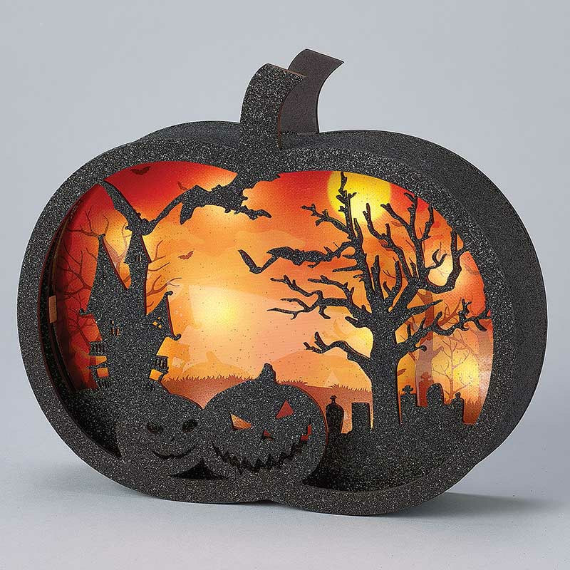 Halloween Décor |  Led Lasercut Jack-O’-Lantern Scene, 8.5" Fall / Halloween Halloween Décor